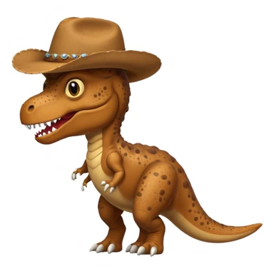 T Rex with a brown cowboy hat from the side sticker