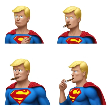 donald trump smoking a cigar dressed like superman sticker