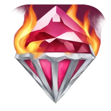 Ruby language diamond logo broken on fire sticker