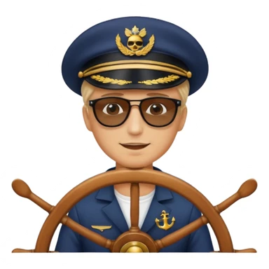 person at sailing boat wheel, sticker
