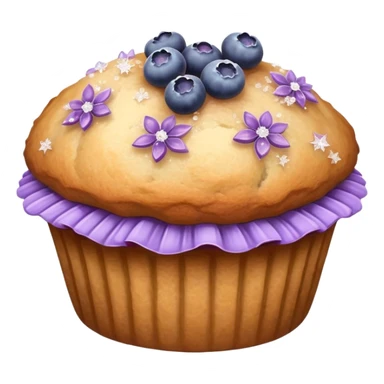 Lavender flower sprig muffin with berries and sugar crystals sticker
