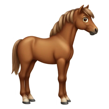 extremely cute full body BROWN baby horse sticker