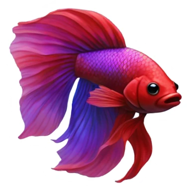 mostly red betta fish, with hints of blue and purple  sticker