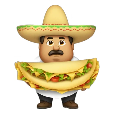 Fat mexican taco eater sticker