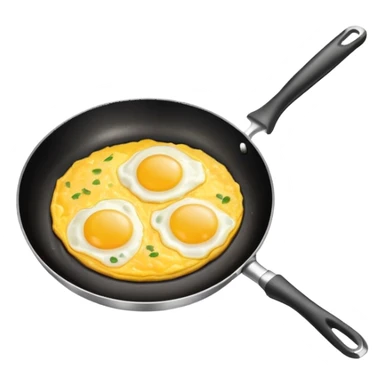 frying pan cooking an omelet with eggs sticker