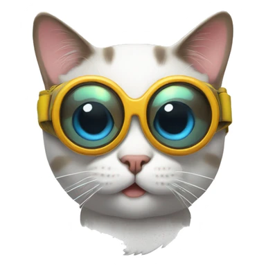 cat with goggles sticker