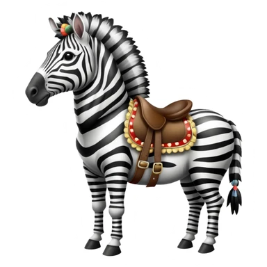 Vintage circus zebra wearing feathers and saddle sticker