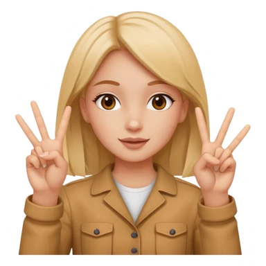 sexy girl, playful pose, peace sign with both hands sticker