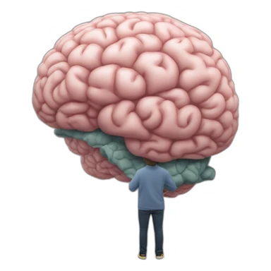 Humongous brain on a small person  sticker