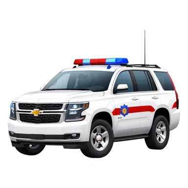 Emergency Response SUV - Chevrolet Tahoe (Model Year: 2021) (Iconic colour: White with red/blue sirens) sticker