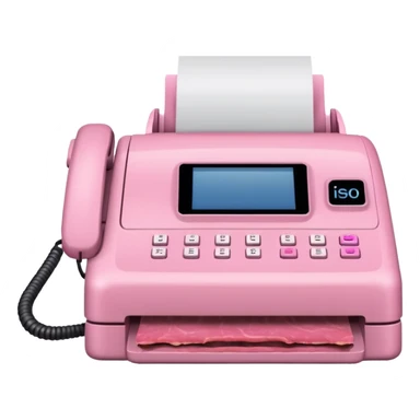fax machine made of pink meat sticker