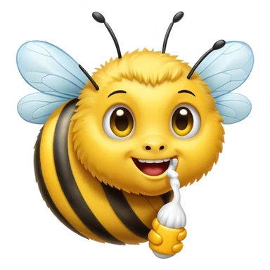 Bee brushing teeth sticker