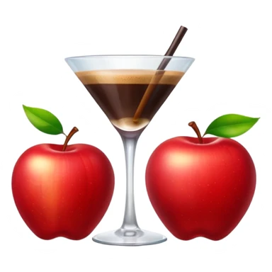The apple heart eye emoji except the emoji has espresso martinis for eyes sticker