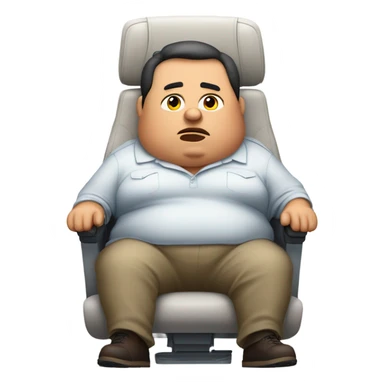Obese man in airplane seat sticker