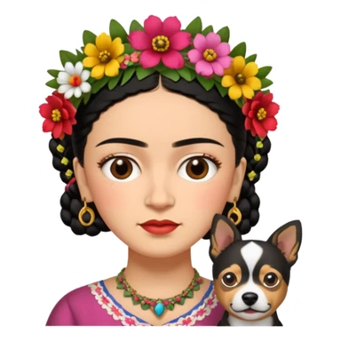 Frida Kahlo with dog sticker