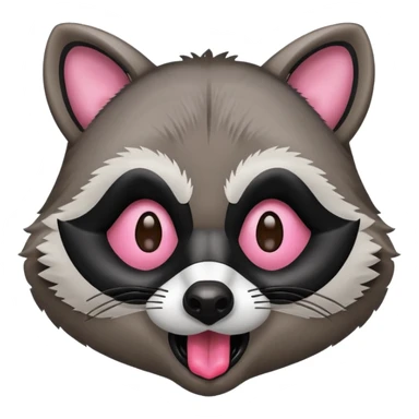 a raccoon with its tongue out sticker