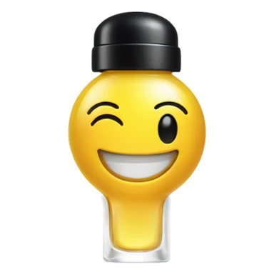 smiling perfume with black cap sticker