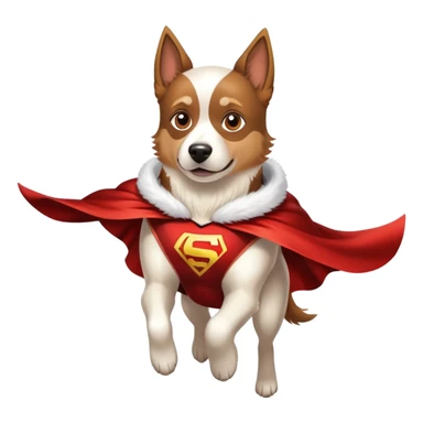 a flying dog with a cape sticker