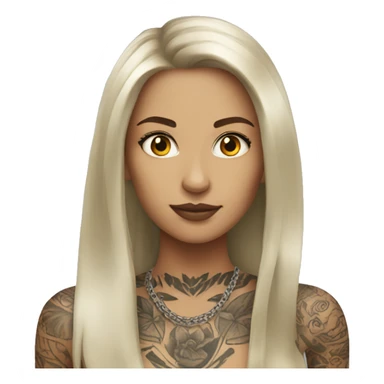 tattooed woman very attractive long hair sticker