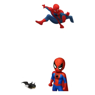 Spiderman with batman in the beach sticker