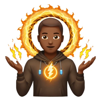 black man summoning electric sticker
