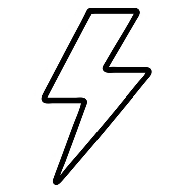 black lightning bolt, simple and clean, no extra details sticker