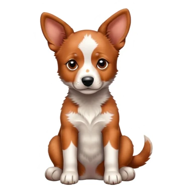 Cute red heeler puppy with floppy ears and spotted coat, sitting sticker