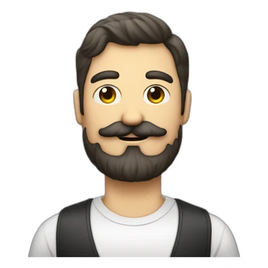 Hombre bigote barba pelo rapado con coleta sticker