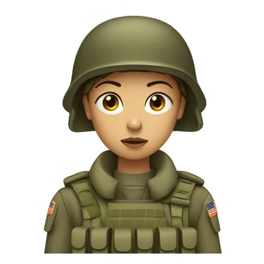 sad woman soldier  sticker
