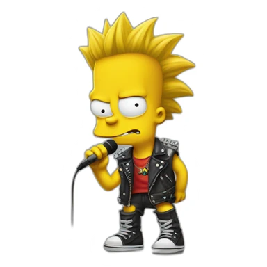 BART Simpson as the vocalist of a punk band sticker