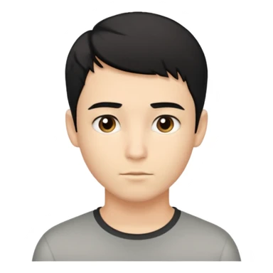 emoji of a young man with short black hair and blonde highlights, no beard, looking to the side sticker