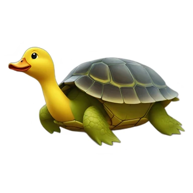 Canard sur une tortue sticker