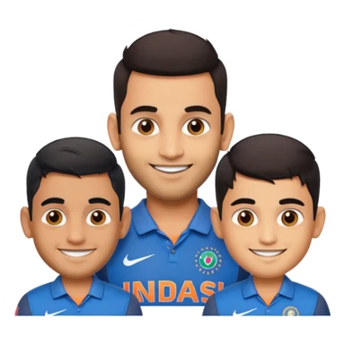 make an imoji with dhoni virat and shubman gill and make it look like them sticker