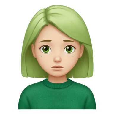 girl has sore throat in green sweater sticker