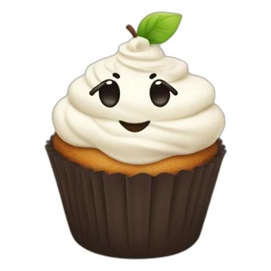 Happy cupcake with soccer ball as icing  sticker