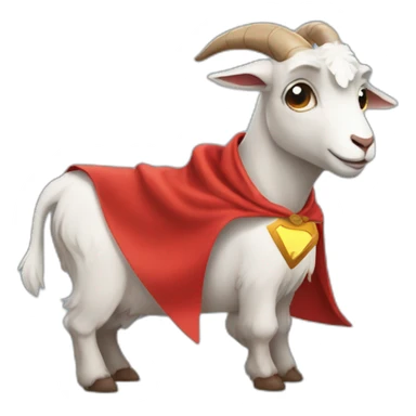 a goat with a superhero cape sticker