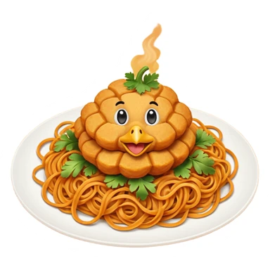 Chicken nugget pumpkin noodle sticker