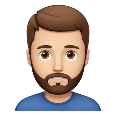 White man with short brown hair and beard with brown eyes sticker