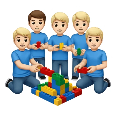 boys playing with legos full body sticker