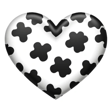 Cow print heart sticker