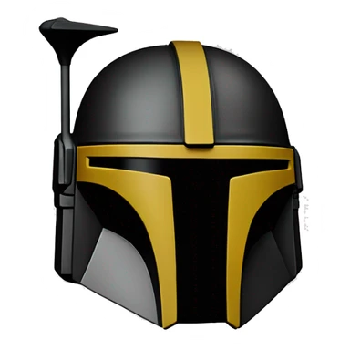 Mandalorian helmet black and yellow with antenna sticker