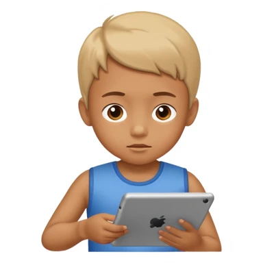 Tabletle oynayan çocuk sticker