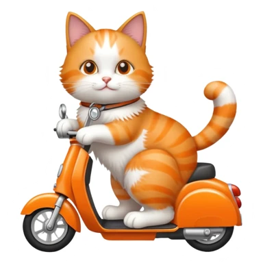 Cat on a scooter  sticker