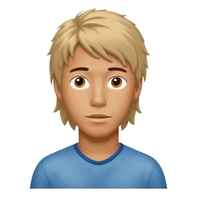 a boy with mullet hair sticker