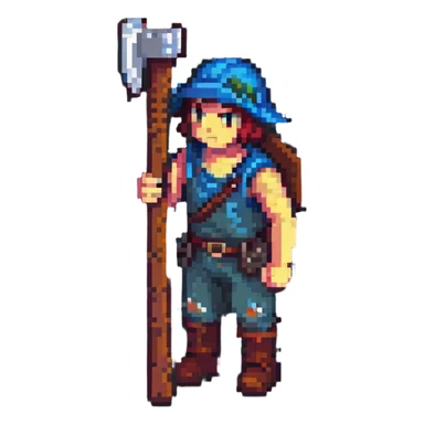 isometric survivor with axe from Project Zomboid sticker