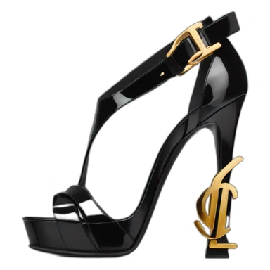 Ysl sandal tribute black patent sticker