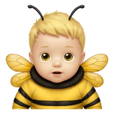  baby boy with pacifier dressed as a bee sticker