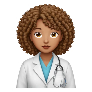black female specialist with curly hair sticker