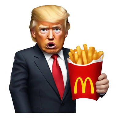 Trump eating McDonalds  sticker