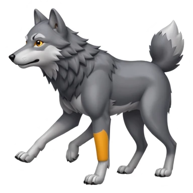 wolf walking on 4 sticker